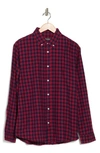 Slate & Stone Plaid Flannel Button-down Shirt In Red Navy Check