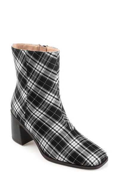 Journee Collection Sloann Tru Comfort Foam Bootie In Plaid/ Black