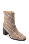 Journee Collection Sloann Tru Comfort Foam Bootie In Plaid/ Brown