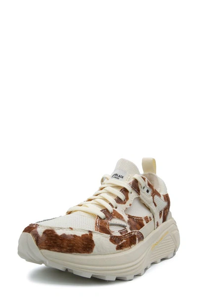 Brandblack Aura Faux Pony Hair Trainers In Brown Cow