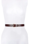 Kate Spade Reversible Leather Belt In Black/nickel