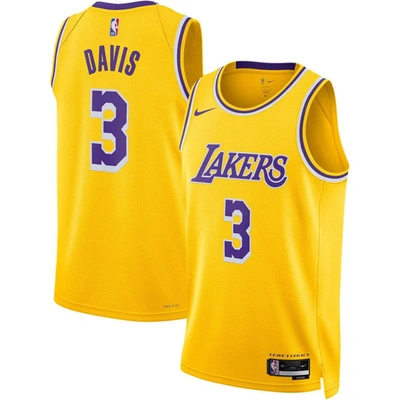 Nike Los Angeles Lakers Icon Edition 2022/23  Men's Dri-fit Nba Swingman Jersey In Gold