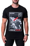 Maceoo Think Stretch Cotton Graphic Tee In Black