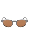 Lacoste 51mm Oval Sunglasses In Matte Grey