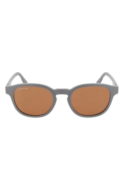 Lacoste 51mm Oval Sunglasses In Matte Grey