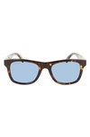 Lacoste 52mm Modified Rectangular Sunglasses In Dark Havana