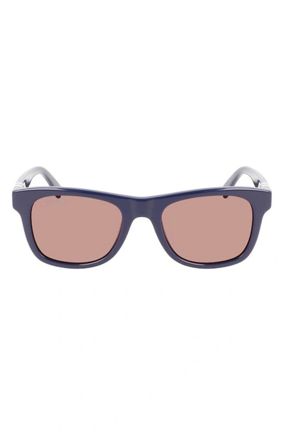 Lacoste 52mm Modified Rectangular Sunglasses In Blue