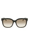 Lacoste 55mm Gradient Rectangular Sunglasses In Black