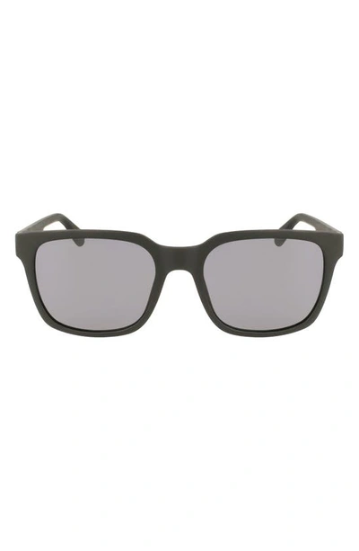 Lacoste 55mm Modified Rectangular Sunglasses In Matte Black