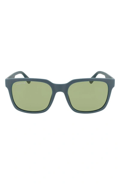 Lacoste 55mm Modified Rectangular Sunglasses In Matte Blue