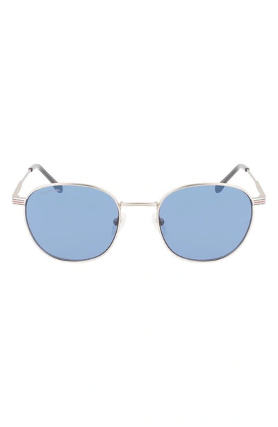 Lacoste 52mm Oval Sunglasses In Semimatte Palladium