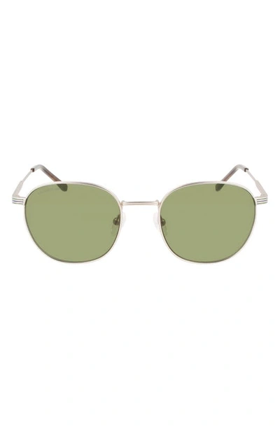 Lacoste 52mm Oval Sunglasses In Semimatte Silver