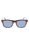 Lacoste 54mm Modified Rectangular Sunglasses In Havana