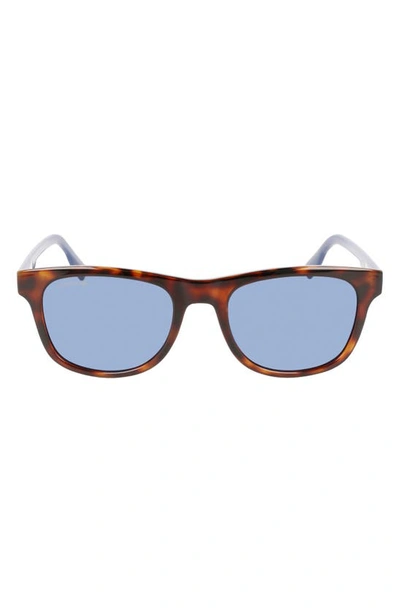 Lacoste 54mm Modified Rectangular Sunglasses In Havana