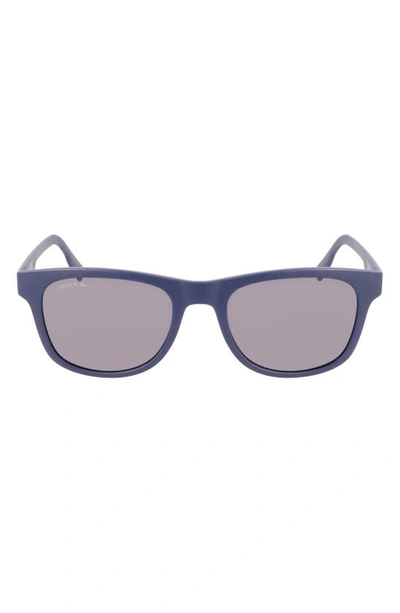 Lacoste 54mm Modified Rectangular Sunglasses In Matte Blue