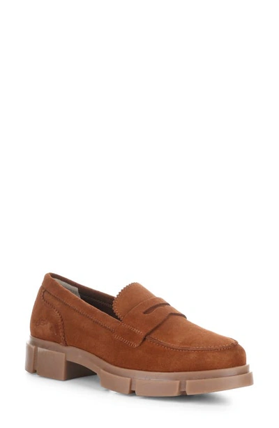 Bos. & Co. Lawn Chunky Penny Loafer In Rust Suede