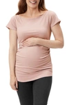Stowaway Collection Ballet Maternity Tunic In Dusty Pink