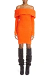 Isabel Marant Aria Off-the-shoulder Brushed-knit Mini Dress In Orange