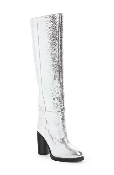 Isabel Marant Lylene High High Heels Boots In Silver Leather