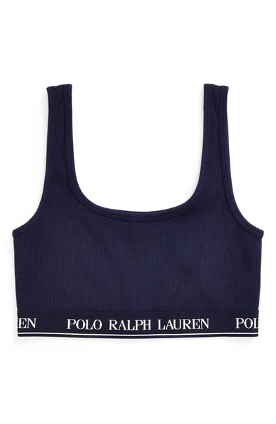 Polo Ralph Lauren Rib Bralette Tank In Onyx