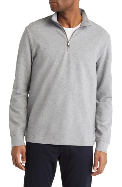 Hugo Boss Sidney Quarter Zip Sweatshirt In Melange