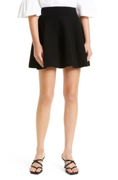 Club Monaco Carly Pleated Knit Miniskirt In Black