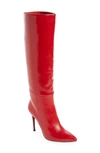 Jeffrey Campbell Arsen Knee High Stiletto Boot In Red