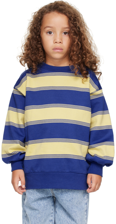 Main Story Kids Blue & Beige Balloon Sweatshirt In Ultramarine Stripe