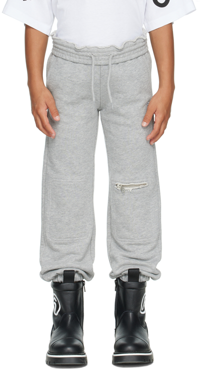 Mm6 Maison Margiela Kids' Zip-fastening Detail Track Pants In M6910 Grey Melange
