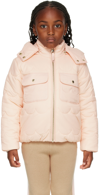 Chloé Kids Pink Quilted Jacket In 45k Pink