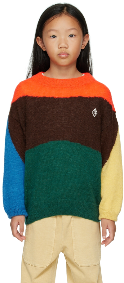 The Animals Observatory Kids Multicolor Geo Bull Sweater