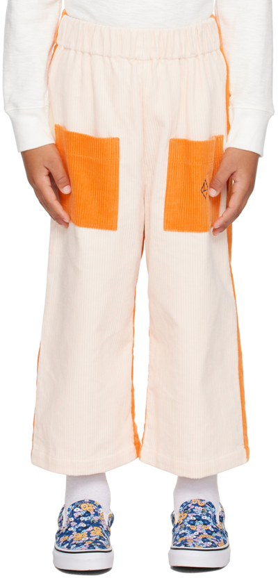 The Animals Observatory Kids Orange & Beige Emu Trousers In Pink