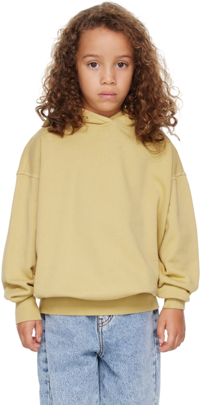 Main Story Kids Beige Embroidered Hoodie In Sand
