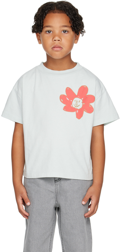 Wynken Kids Green Fun Flower T-shirt In Fern Green