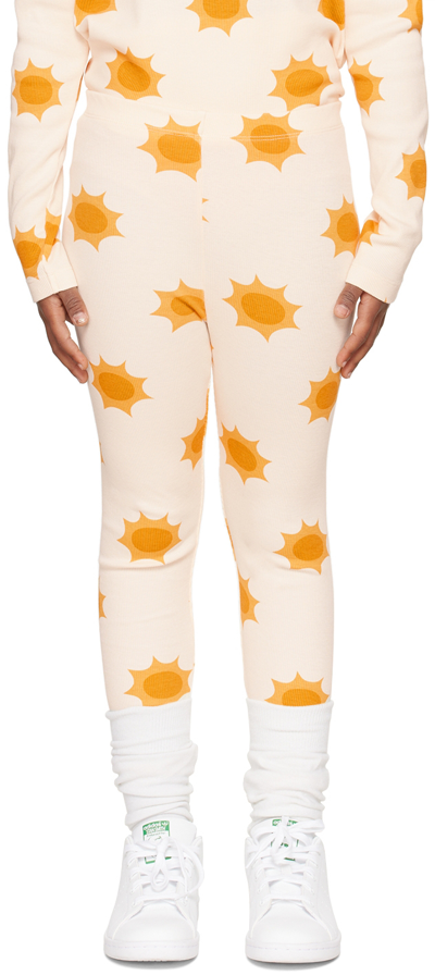 Tinycottons Kids Off-white Sunny Trousers In Cream/yellow K57