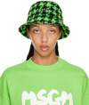 MSGM BLACK & GREEN WOOL BUCKET HAT