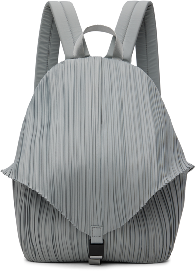 Issey Miyake Gray Pleats Backpack In 11 Cool Gray | ModeSens