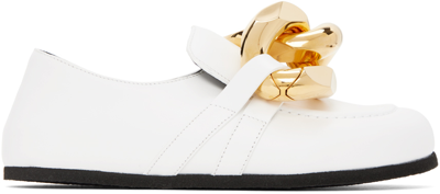 Jw Anderson White Chain Loafers In 16001-100-white