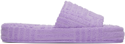 Bottega Veneta Purple Resort Sponge Flat Sandals In 5119 Wisteria
