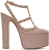 Valentino Rockstud 155 Patent Platform Pump In P45 Poudre
