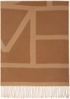 Totême Monogram Jacquard Wool Scarf In Brown