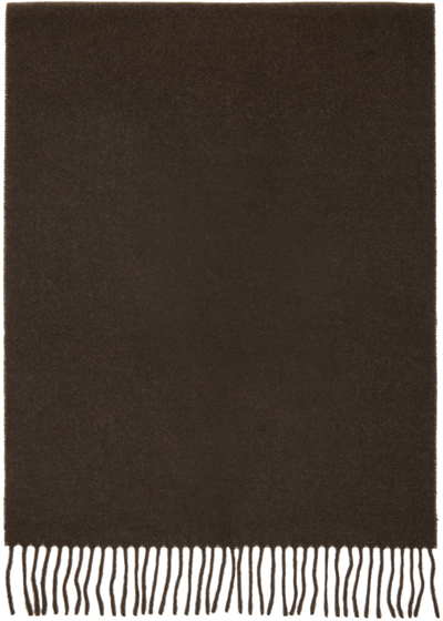 Totême Classic Virgin Wool Scarf In Washed Brown