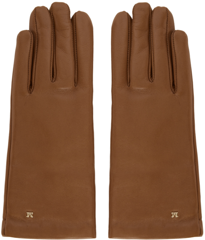 Max Mara Brown Spalato Gloves In 004 Tobacco
