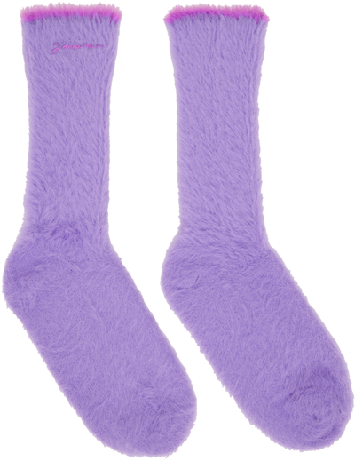 Jacquemus Les Chaussettes Neve Plush Socks In Purple
