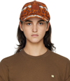 ACNE STUDIOS ORANGE LEOPARD CAP