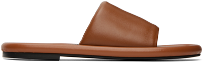 Jw Anderson Bumper-tube Leather Slides In Brown