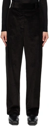 TOTÊME BLACK DEEP PLEAT TROUSERS