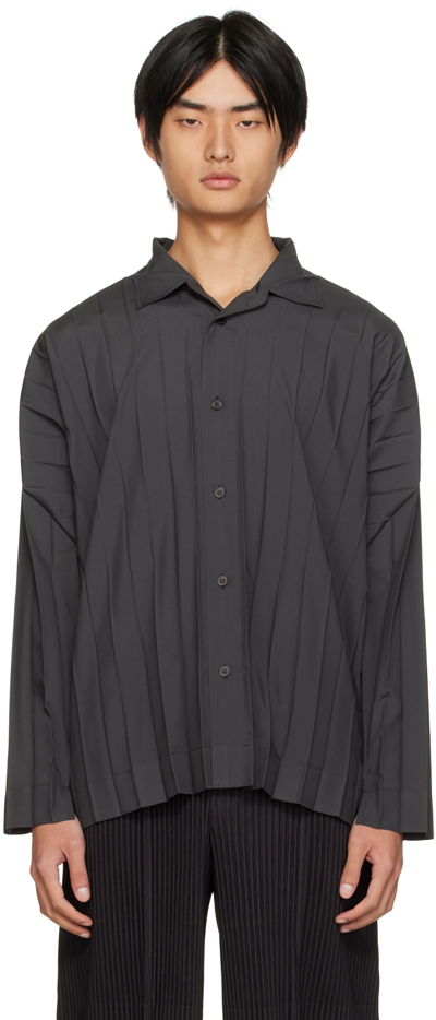 Issey Miyake Gray Edge Shirt In 15 Black