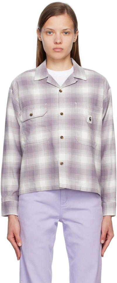 Carhartt Deaver Check-print Cotton Shirt In Purple