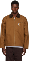 Carhartt Logo-patch Front-zip Jacket In Beige